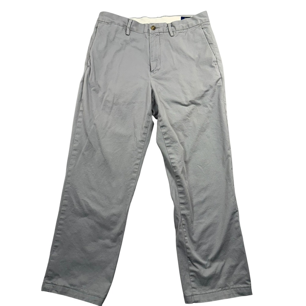 Polo Ralph Lauren Chino Pants Mens 34x27 Grey Stretch Classic Fit Trousers